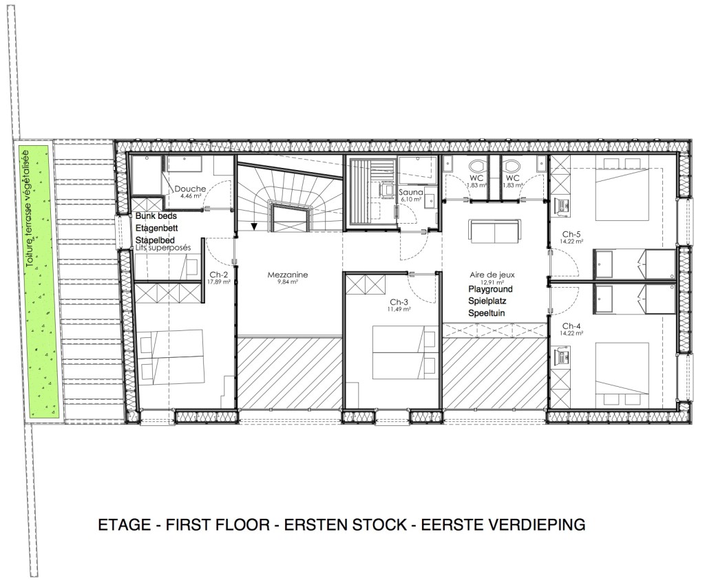 Plan de l'étage du gîte O'Connel Lodge