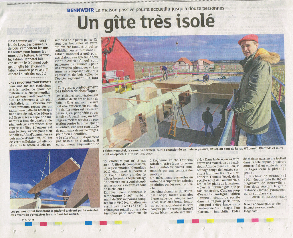 Journal les DNA 17 février 2015 O'Connel Lodge