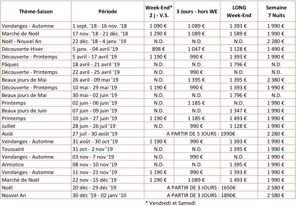 Tarif location O'Connel Lodge